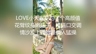 LOVE小天探花约了个高颜值花臂纹身嫩妹子，摸逼口交调情沙发上操抬腿侧入猛操